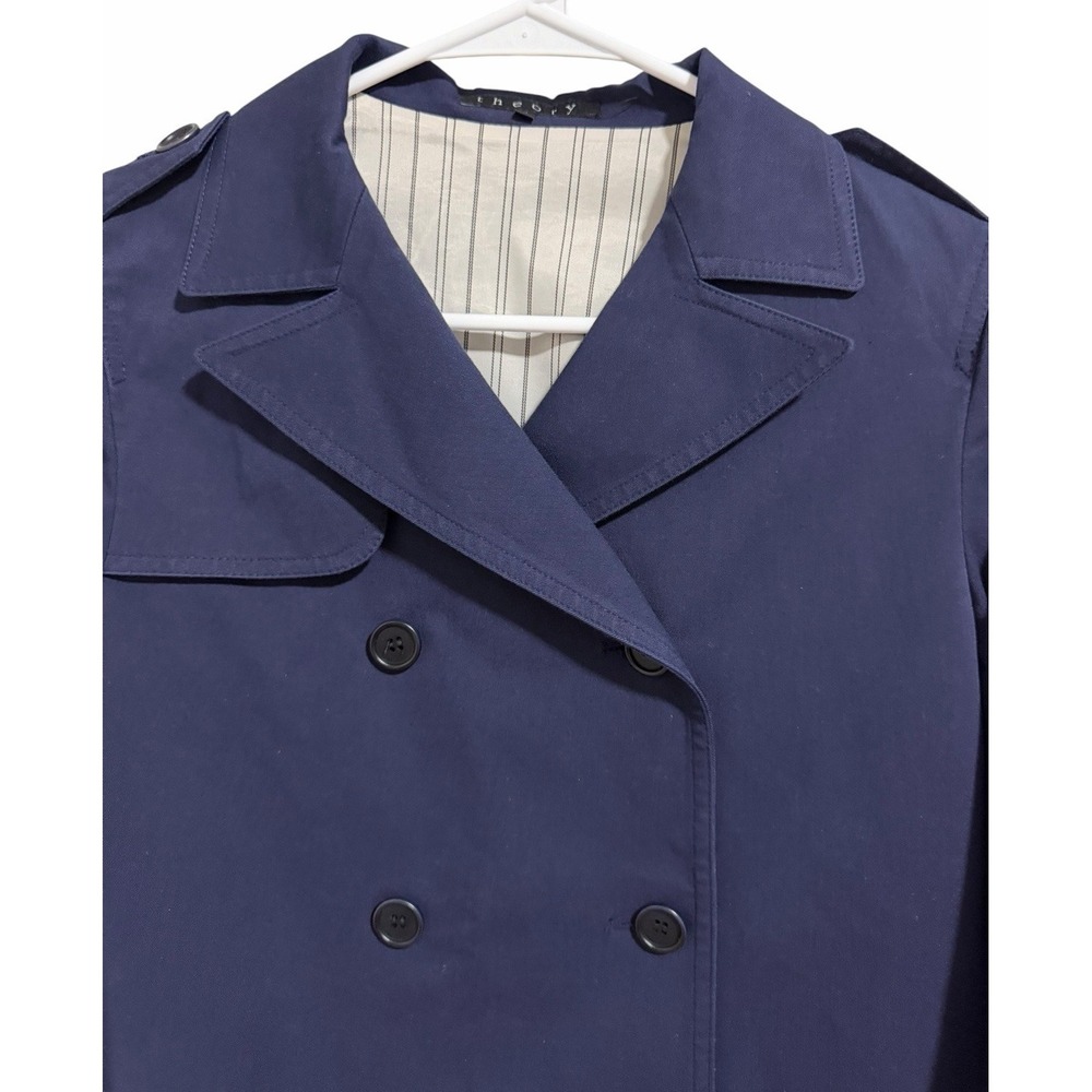 Theory Double Breasted Navy Blue Blazer Jacket Women's Size Small - Picture 3 of 13